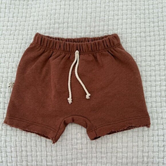 Childhoods Brown Raw Trim Shorts - Picture 1 of 7